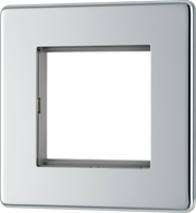 BG Electrical FPCEMS2 Euro Module Screwless Flat-Plate 2 Module Square Front Plate Polished Chrome by British General (BG-FPCEMS2-Shopify-SA_1)
