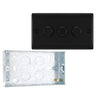 BG Nexus Matt Black 200W 2 Way Triple Trailing Edge Dimmer Switch NFB83 with 25mm Steel Back Box by British General (BG-NFB83+HGS04)