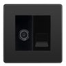 BG Evolve Black Chrome TV Aerial & Secondary Telephone Socket - Black Insert by British General