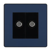 BG Evolve Matt Blue Double Satellite Socket PCDDB642B by British General (BG-PCDDB642B)