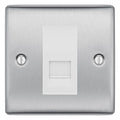 BG Nexus Brushed Steel Single IDC Secondary Telephone Socket - White Insert