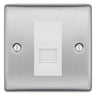 BG Nexus Brushed Steel Single IDC Secondary Telephone Socket - White Insert by British General (BG-NBSBTS1W)