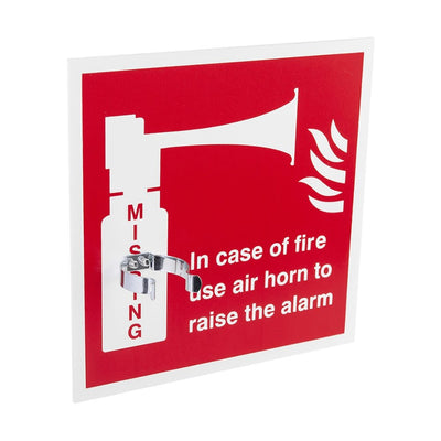 Emergency Air Horn Sign with Bracket by FMC Fire Equipment (Safelincs-FMCAHORNBKT)