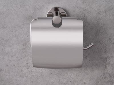 Corby Harrogate Toilet Roll Holder with Cover in Polished Steel