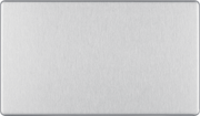 BG Electrical FBS95 Nexus Screwless Flat-Plate Double Blank Plate Brushed Steel by British General (BG-FBS95-Shopify-SA_1)