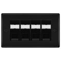 BG Nexus Matt Black 4 Gang RJ45 Cat5e Data Socket Black Inserts