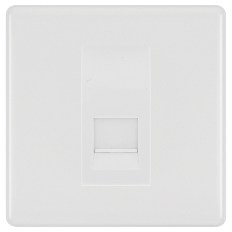 BG White Moulded Single Master Telephone Socket – White Insert