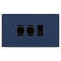 BG Evolve Matt Blue 3 Gang Switch 2x Trailing Edge LED Dimmer 1x Intermediate Custom Grid Switch