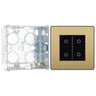 BG Evolve Satin Brass Double Secondary Touch Dimmer Switch PCDSBTDS2B with 35mm Steel Back Box