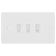 BG White Moulded 3 Gang Custom Labelled Appliance Grid Switch by British General (BG-Nexus-White-Moulded-3G-Appliance)