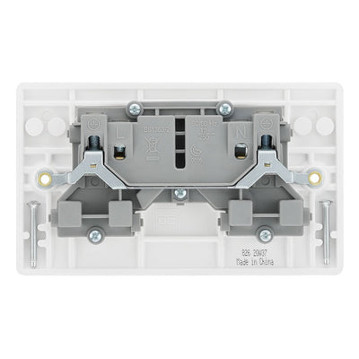 BG Electrical 13A 1 Pole Neon Switched Socket White & 50mm Pattress Back Box