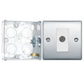 BG Nexus Polished Chrome Single Isolated Coaxial Socket NPC62 with 25mm Steel Back Box