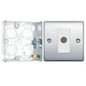 BG Nexus Polished Chrome Single Isolated Coaxial Socket NPC62 with 25mm Steel Back Box by British General (BG-NPC62+HGS02)
