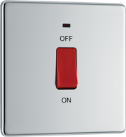 BG FPC74 Nexus Screwless Flat-Plate Double Pole Cooker Switch Polished Chrome Neon 45A by British General (BG-FPC74-Shopify-SA_1)