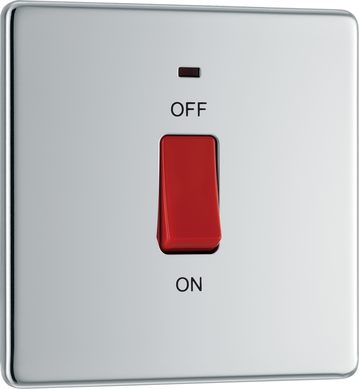 FPC74 Front - This 45A double pole switch with indicator from British General is ideal for use with cookers and ovens.