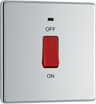 BG FPC74 Nexus Screwless Flat-Plate Double Pole Cooker Switch Polished Chrome Neon 45A by British General (BG-FPC74-Shopify-SA_1)