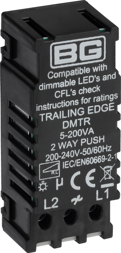 BG DMTR Trailing Edge LED Dimmer Module 2 Way Push On/Off Replacement Module