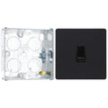 BG Evolve Matt Black 10AX 1 Way Press Switch PCDMB14B with 25mm Steel Back Box