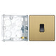 BG Evolve Satin Brass 10AX 1 Way Press Switch PCDSB14B with 25mm Steel Back Box