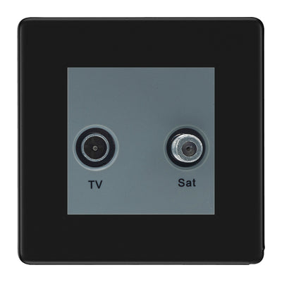 BG Screwless Matt Black TV & Satellite Socket FFBTVSATG by British General (BG-FFBTVSATG)
