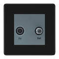 BG Screwless Matt Black TV & Satellite Socket FFBTVSATG
