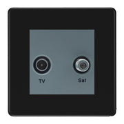 BG Screwless Matt Black TV & Satellite Socket FFBTVSATG by British General (BG-FFBTVSATG)