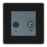 BG Screwless Matt Black TV & Satellite Socket FFBTVSATG by British General (BG-FFBTVSATG)