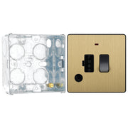 BG Evolve Satin Brass 13A Switched Spur + Neon PCDSB52B with 35mm Steel Back Box