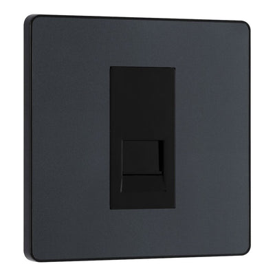 BG Evolve Matt Grey 1 Gang Secondary Telephone Outlet PCDMGBTS1B with 25mm Steel Back Box