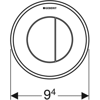 Geberit Type10 WC Dual Flush Button - Gloss/Matt Chrome - 116.055.KH.1 by Geberit (Geberit-116.055.KH.1)