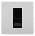 BG Evolve Brushed Steel Single RJ11 Telephone Socket PCDBSRJ111 - Black Insert