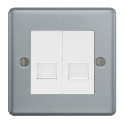 BG MC5RJ452 Metal Clad | 2 Gang RJ45 Ethernet Socket by British General (BG-MC5RJ452)