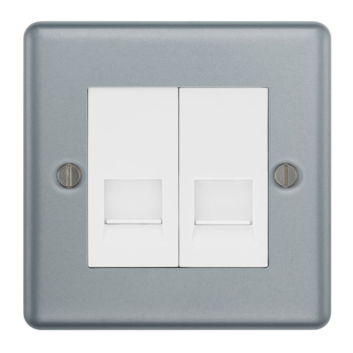 BG MC5RJ452 Metal Clad | 2 Gang RJ45 Ethernet Socket