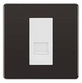 BG Screwless Black Nickel Single RJ11 Telephone Socket FBNRJ111 - White Insert