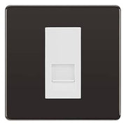 BG Screwless Black Nickel Single RJ11 Telephone Socket FBNRJ111 - White Insert by British General (BG-FBNRJ111W)