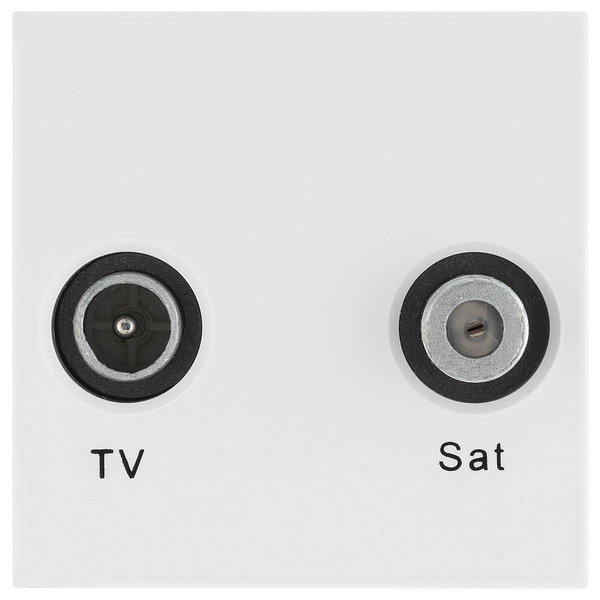 BG Nexus White EMTVSATW Diplexed TV/ SAT TV Outlet Euro Module Satellite