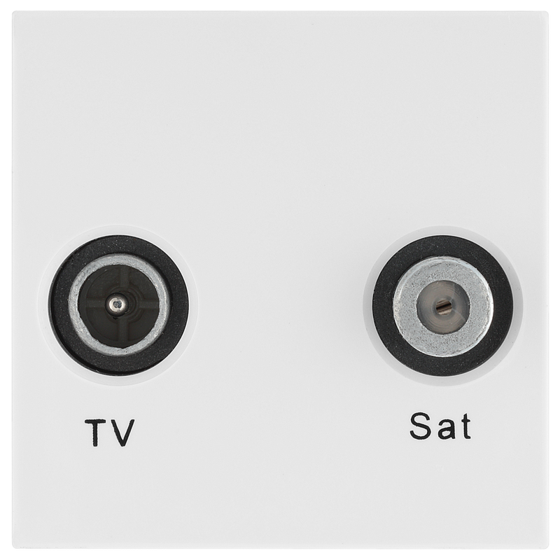 BG Nexus White EMTVSATW Diplexed TV/ SAT TV Outlet Euro Module Satellite