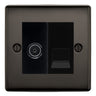 BG Nexus Black Nickel TV Aerial & Master Telephone Socket - Black Insert by British General