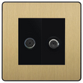 BG Evolve Satin Brass TV & Satellite Socket PCDSBTVSATB