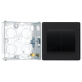 BG Evolve Matt Black 2 Gang 20A 16AX 2 Way Wide Rocker Light Switch PCDMB42WB with 25mm Steel Back Box