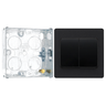 BG Evolve Matt Black 2 Gang 20A 16AX 2 Way Wide Rocker Light Switch PCDMB42WB with 25mm Steel Back Box
