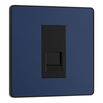 BG Evolve Matt Blue Single Master Telephone Socket PCDDBBTM1B with 25mm Steel Back Box