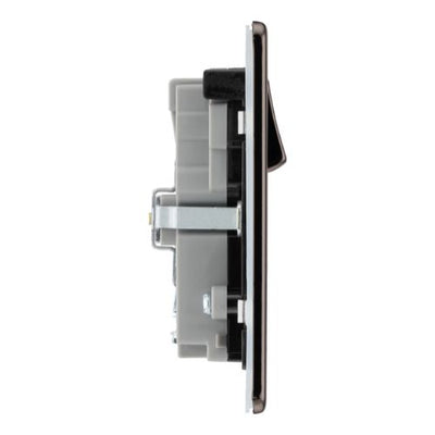BG Screwless Black Nickel 13A Double USB 22W A+C Ports FBN22UAC22B by British General