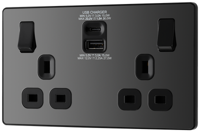 Switches: BG Evolve Black Chrome Screwless Switches & Sockets Black Inserts Full Range PCDBC12B - Single Light Switch 20A by British General (BG-EVOLVE-BLACK-CHROME-PCDBC12B)