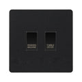 BG Evolve Matt Black Custom Appliance Grid Switch 2 Gang Screwless