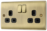BG NAB22B Nexus Metal Antique Brass 2 Gang 13A Switched Socket by British General (BG-NAB22B-Shopify-SA_1)