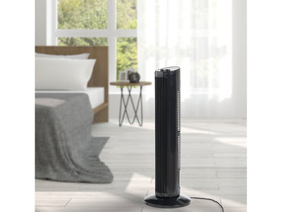 Bremmer Tower Blade Fan in Black, 29 Inch by Corby of Windsor (Corby-25743)