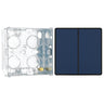 BG Evolve Matt Blue 2 Way Double Edge to Edge Rocker Switch PCDDB42EB with 35mm Steel Back Box