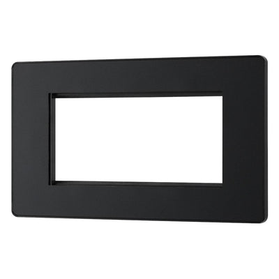 BG Evolve Matt Black 4G Faceplate with 45W USB A+C Charger Modules – Black Insert