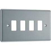 BG RMC4 Nexus Grid Metal Clad | 4 Module Front Plate by British General (BG-RMC4)